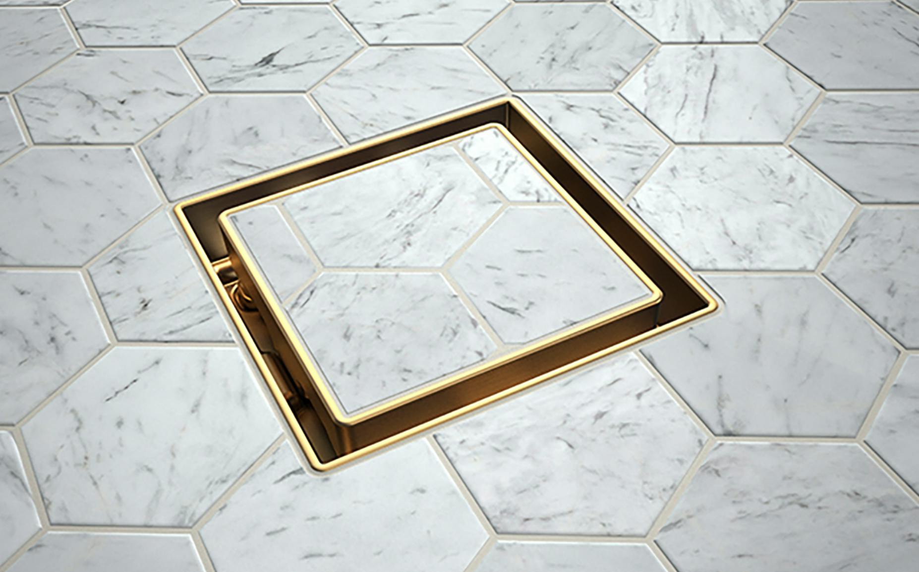 Newport Brass Tile-In Drains installed in home shower
