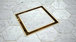 Newport Brass Tile-In Drains installed in home shower Newport Brass Tile-In Drains installed in home shower