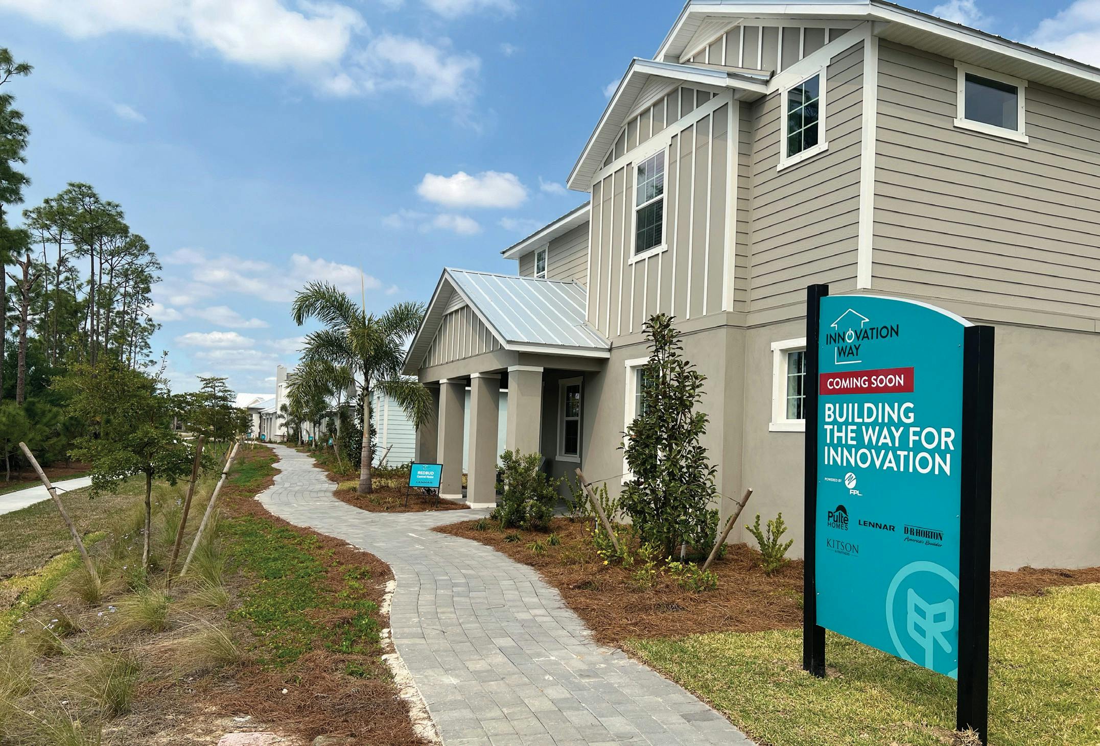 Home exteriors on Innovation Way at Babcock Ranch, a new community in Punta Gorda, Fla.