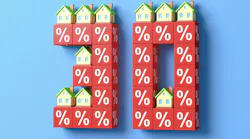 Blocks and model houses showing 30% cost burden of housing