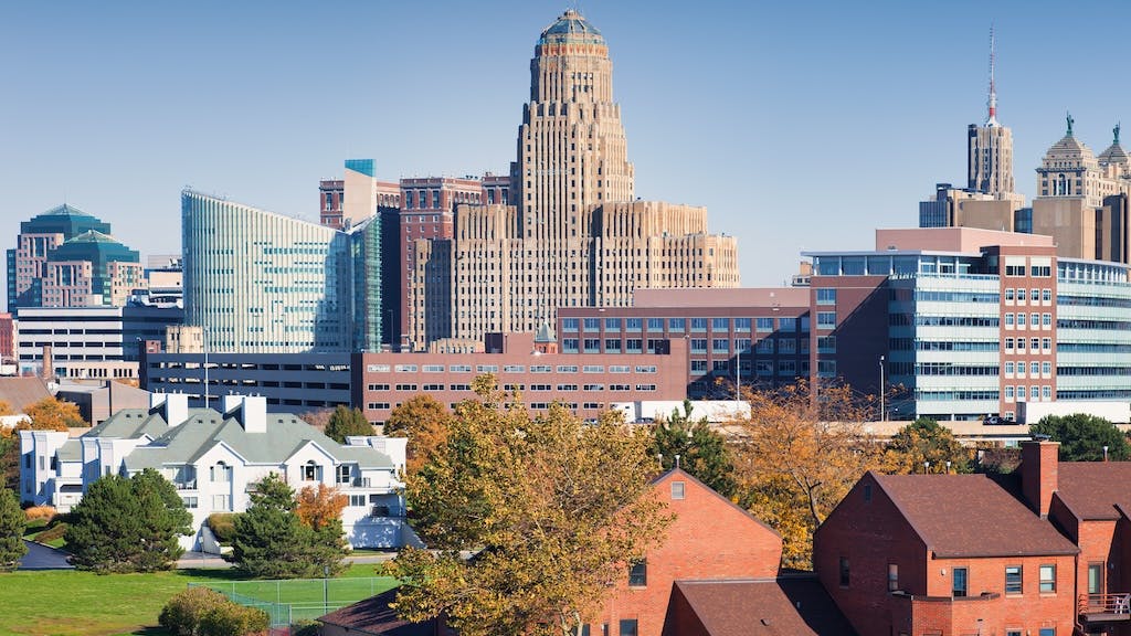 The city skyline of Buffalo, N.Y., a city that has enjoyed the most stable home prices for more than 20 years