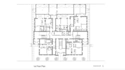 First floor plan of the Peabody School Apartments, a 2023 BALA winner First floor plan of the Peabody School Apartments, a 2023 BALA winner