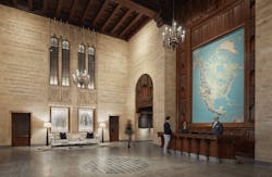Renovated interior lobby of the Chicago Tribune building, a 2023 BALA winner for adaptive reuse Renovated interior lobby of the Chicago Tribune building, a 2023 BALA winner for adaptive reuse