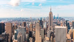 A view of the New York City skyline, a metro area that has seen its population increase. A view of the New York City skyline, a metro area that has seen its population increase.