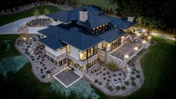 A rendering of a home with fire safety measures incorporated into its design. A rendering of a home with fire safety measures incorporated into its design.