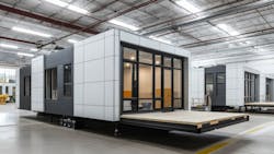 Modular homes being constructed in a factory to help address the housing shortage. Modular homes being constructed in a factory to help address the housing shortage.