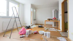 A home in the middle of a renovation in preparation for sale.