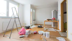 A home in the middle of a renovation in preparation for sale.