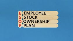 ESOP (employee stock ownership plan) spelled out. ESOP (employee stock ownership plan) spelled out.