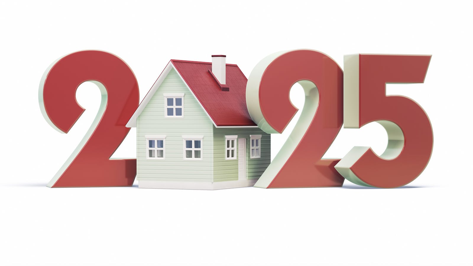 House and red numbers for year 2025 indicate setting goals and priorities NAHB's chairman this year.