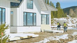 As winter closes in, Installation of the James Hardie exterior siding is underway at the Panorama House. ©Insignia Studios As winter closes in, Installation of the James Hardie exterior siding is underway at the Panorama House. ©Insignia Studios