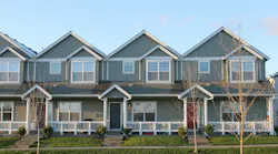Row of newly completed rental homes