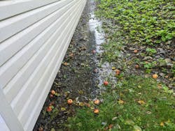 A buildup of water caused by improper drainage A buildup of water caused by improper drainage