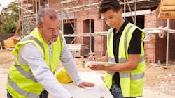 Young construction worker in training Young construction worker in training