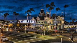 Night view of Carlsbad, Calif., where home prices have dropped. Night view of Carlsbad, Calif., where home prices have dropped.
