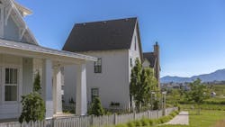 A homes with mountains in the background in Utah, the state that leads in new-home construction. A homes with mountains in the background in Utah, the state that leads in new-home construction.
