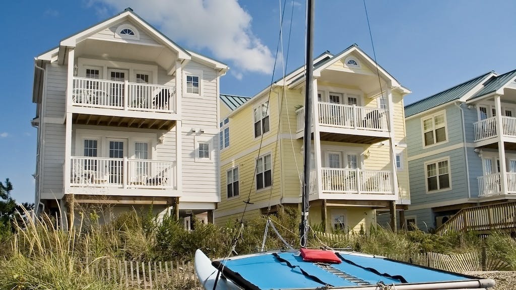 Row of houses near the shore in New Jersey