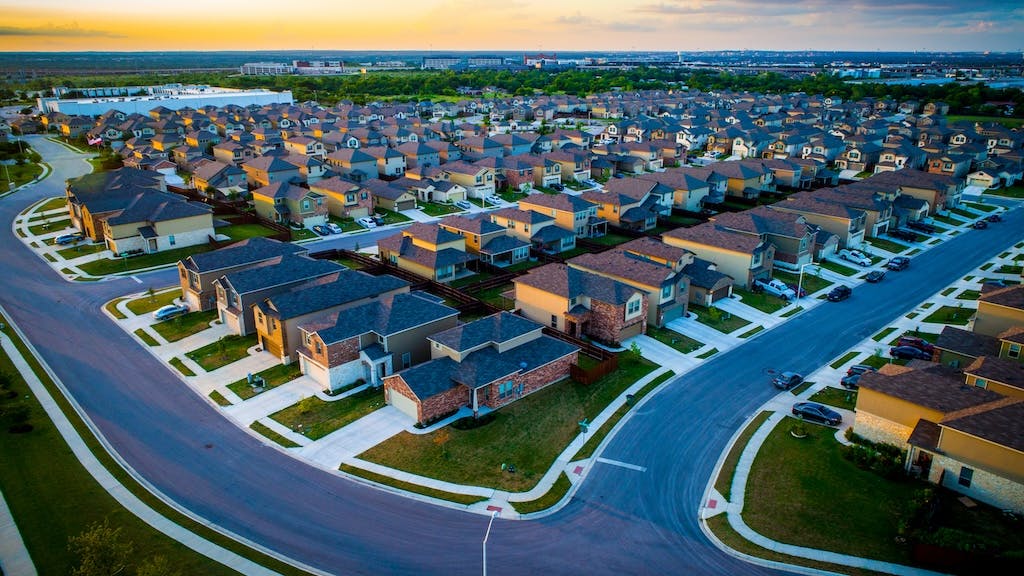 Homes in suburbs of Austin, Texas, where home prices have dropped