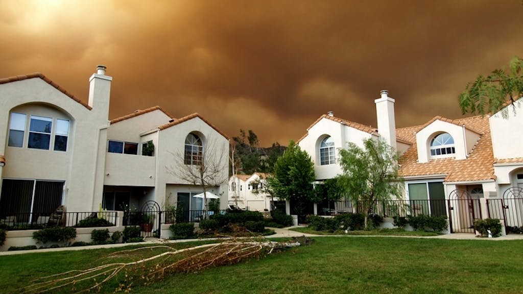 Fire creeping up on stucco homes in Southern California