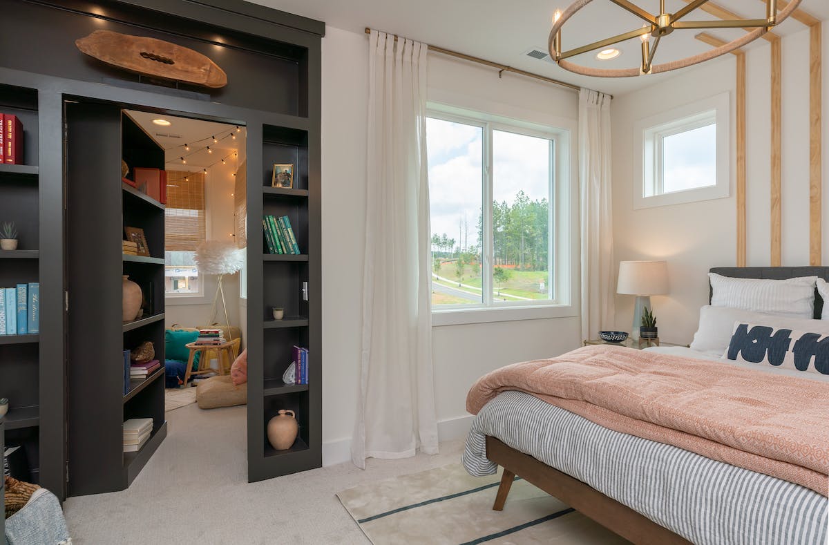The America at Home Study Concept Home in Pittsboro, N.C., features a 'secret room' in the primary suite, providing a comfy escape from daily stresses. | Photo: Amber Gluckin