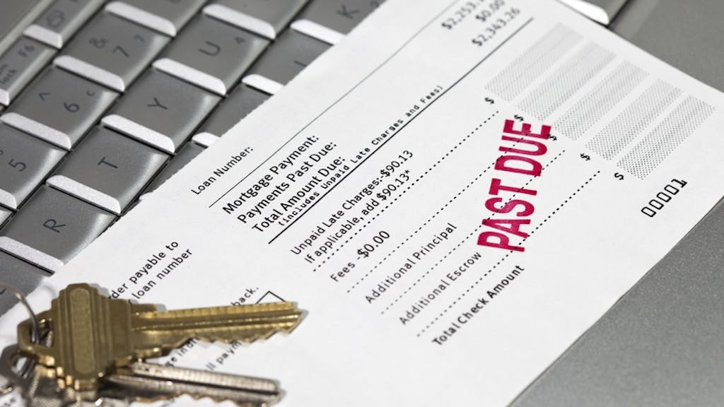 A past due notice for a mortgage payment