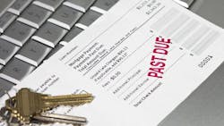 A past due notice for a mortgage payment A past due notice for a mortgage payment