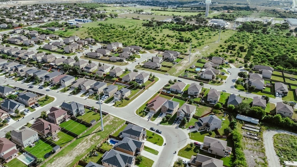 Aerial view of houses as homeownership rates drop