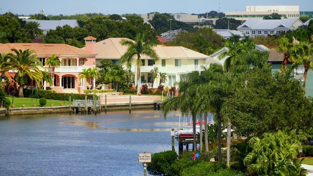Homes in Tampa, Fla., where property taxes are high