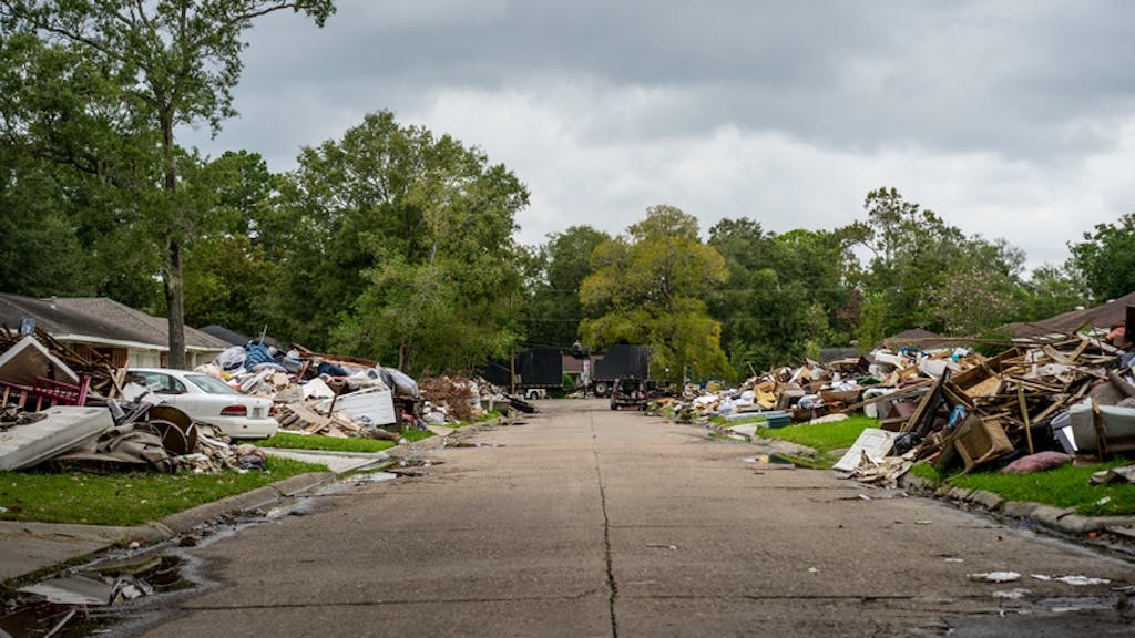 Neighborhood in the aftermath of a natural disaster