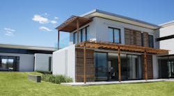 A modern home with a flat roof A modern home with a flat roof