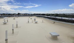 Flat roof sealed penetrations Flat roof sealed penetrations