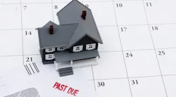 A calendar showing a homeowner is past due on their mortgage