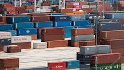 Shipping containers at a shipping yard Shipping containers at a shipping yard