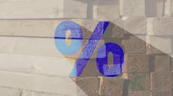 Stacked lumber with percent symbol indicates the effect of tariffs on construction materials pricing Stacked lumber with percent symbol indicates the effect of tariffs on construction materials pricing