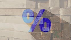 Stacked lumber with percent symbol indicates the effect of tariffs on construction materials pricing Stacked lumber with percent symbol indicates the effect of tariffs on construction materials pricing