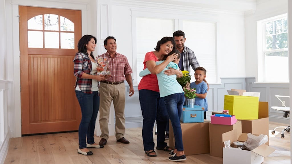 Multi-generational household moving into new home