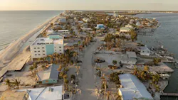 Homes in Florida damaged after a hurricane Homes in Florida damaged after a hurricane