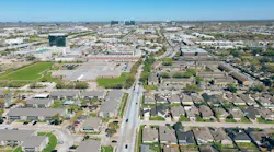 Aerial view of new-construction homes in Houston