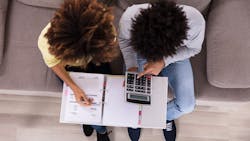 First-time homebuyers go over their budgets to determine if they can afford to buy a home First-time homebuyers go over their budgets to determine if they can afford to buy a home