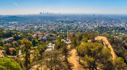 Los Angeles skyline in the distance