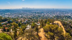 Los Angeles skyline in the distance Los Angeles skyline in the distance