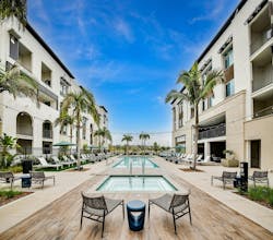 With a density of 56.9 units per acre, Enclave Town Center in Chula Vista, Calif., offers 239 wrap apartments and 12,929 square feet of retail. The apartments, from Studios to two-bedroom units, rent from $2,499-$4,400 per month. With a density of 56.9 units per acre, Enclave Town Center in Chula Vista, Calif., offers 239 wrap apartments and 12,929 square feet of retail. The apartments, from Studios to two-bedroom units, rent from $2,499-$4,400 per month.