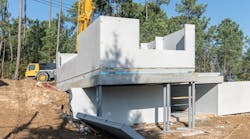 Precast concrete walls on new home Precast concrete walls on new home