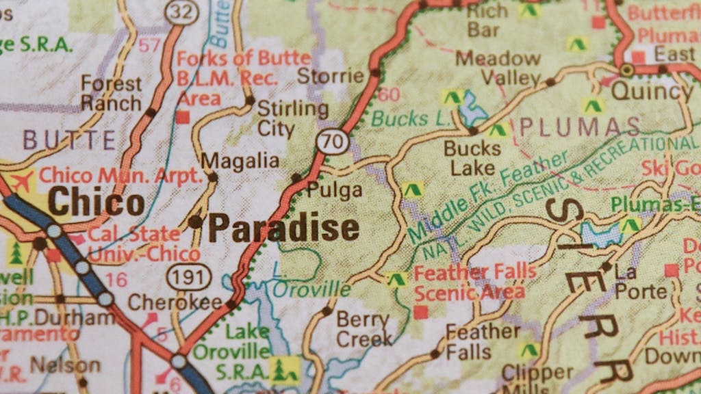 Butte County, Calif. on a map
