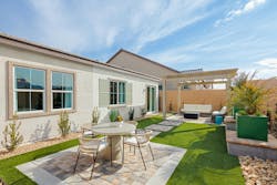 Aria Crossing in Henderson, Nev., by Beazer Homes, Danielian Associates, and Ultimate Builder Services offers a shallow yard deep enough for a variety of uses. Aria Crossing in Henderson, Nev., by Beazer Homes, Danielian Associates, and Ultimate Builder Services offers a shallow yard deep enough for a variety of uses.