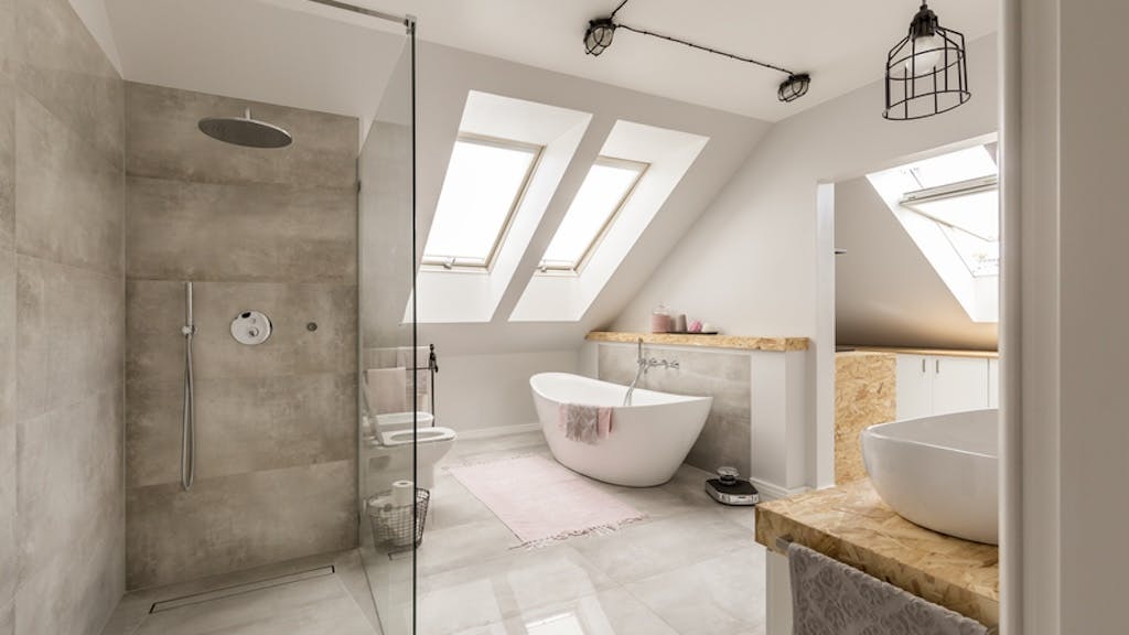 Bathroom with aging-in-place features