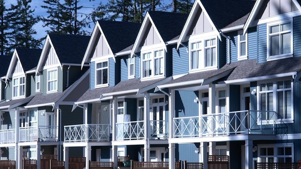 A row of suburban homes