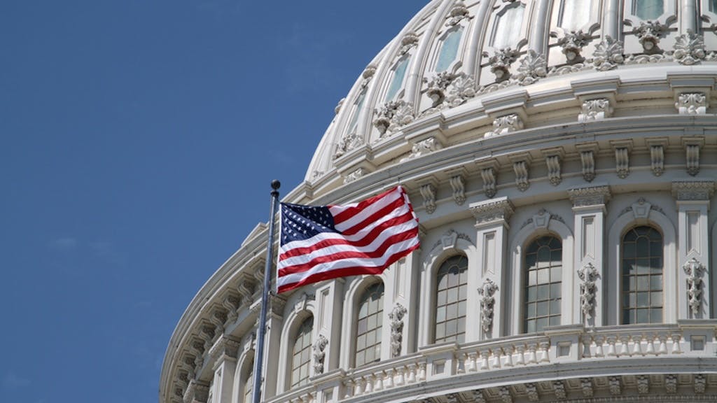 American flag at U.S. Capitol
