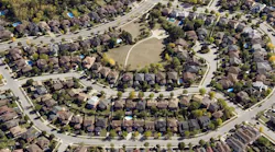 Aerial view of residential neighborhood