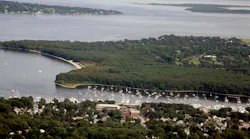 Aerial view of homes in Rhode Island